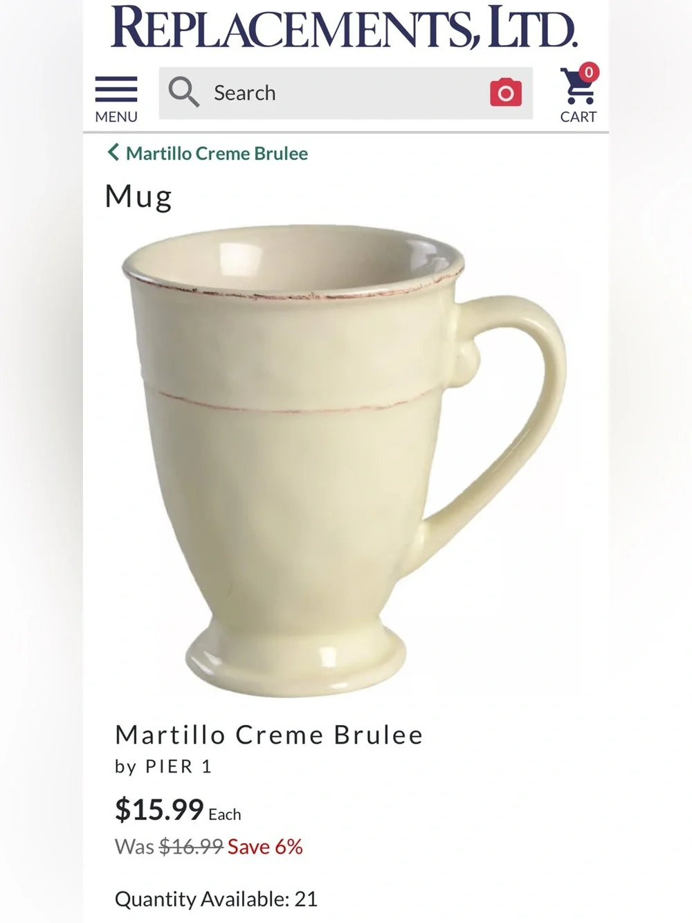 4 Pier 1 Martillo Creme Brulee 14oz Mugs.
